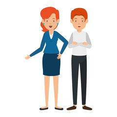 businesspeople standing icon over white background vector illustration