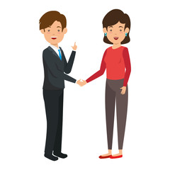 Fototapeta premium businesspeople standing icon over white background vector illustration