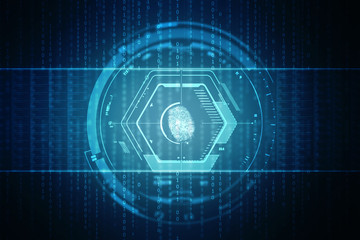 Fingerprint Scanning Technology Concept 2d Illustration