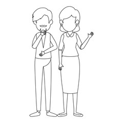 businesspeople standing icon over white background vector illustration