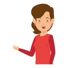 avatar businesswoman icon over white background vector illustration