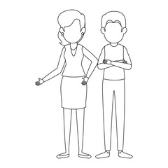 businesspeople standing icon over white background vector illustration