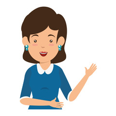 avatar businesswoman icon over white background vector illustration