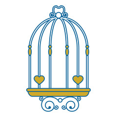 vintage birdcage icon over white background vector illustration