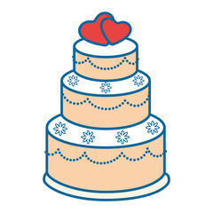 wedding cake icon over white background vector illustration