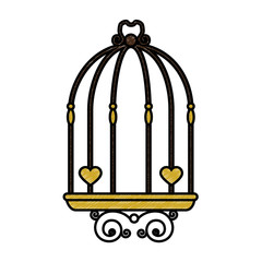 vintage birdcage icon over white background vector illustration