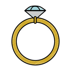 diamond ring icon over white background vector illustration