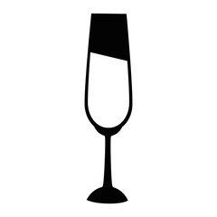 champagne glass icon over white background vector illustration