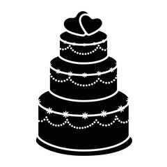 wedding cake icon over white background vector illustration