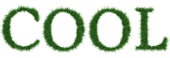 Cool - 3D rendering fresh Grass letters isolated on whhite background.
