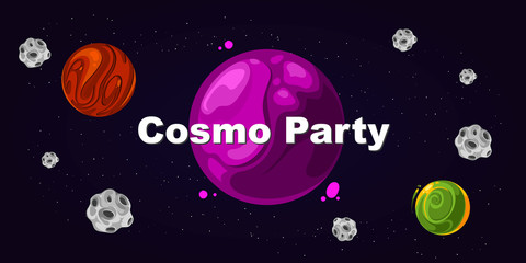 Obraz na płótnie Canvas Flyer for party, cosmo party