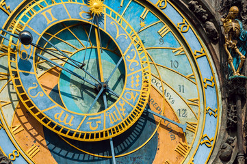 The old astronomical clock is one of the main sights of  Prague. The historical center of the city.