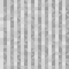 Gray striped pattern with right triangles, squares. Seamless vector background