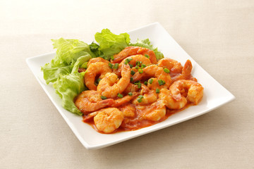 エビチリ　干烧虾仁　Shrimp with Chili Sauce