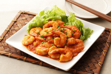 エビチリ　干烧虾仁　Shrimp with Chili Sauce
