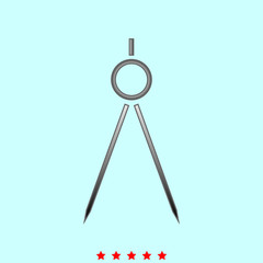 Pair of compasses it is icon .