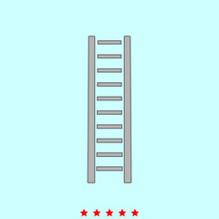Wooden step ladder it is icon .