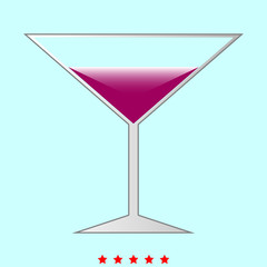 Martini glass it is icon .