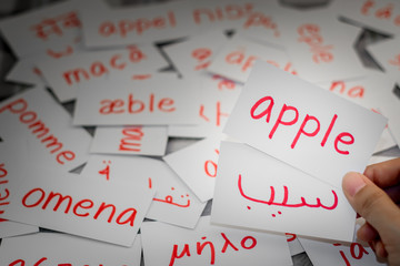 Persian and English; Learning New Language with Handwritten Flash Cards. Translation; Apple