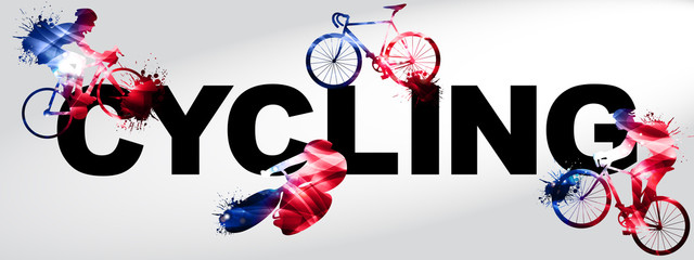 Naklejka premium Ciclismo banner, scritte