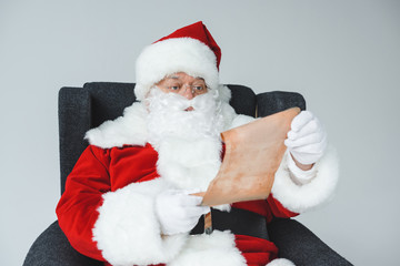 santa claus with wish list