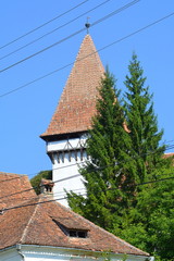 Fortified medieval saxon evangelic church in the village Somartin, Martinsberg, Märtelsberg,...