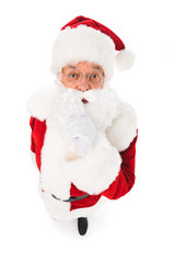 santa claus gesturing for silence