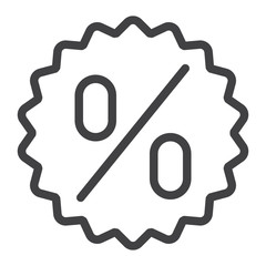 Percentage line icon, outline vector sign, linear style pictogram isolated on white. Symbol, logo illustration. Editable stroke