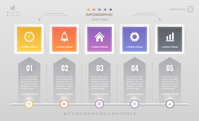 Infographics design template with icons, process diagram, vector eps10 illustration