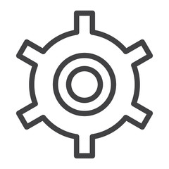Gear or cog line icon, outline vector sign, linear style pictogram isolated on white. Symbol, logo illustration. Editable stroke