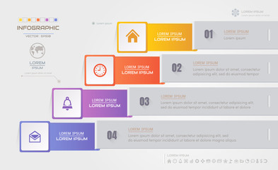 Obraz premium Infographics design template with icons, process diagram, vector eps10 illustration