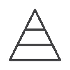 Finance pyramid line icon, outline vector sign, linear style pictogram isolated on white. Symbol, logo illustration. Editable stroke