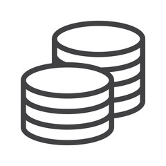 Obraz premium Coins line icon, outline vector sign, linear style pictogram isolated on white. Fee symbol, logo illustration. Editable stroke. Pixel perfect vector graphics