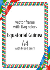 Frame and border of ribbon with the colors of the Equatorial Guinea flag