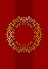 Traditional Chinese Greeting Card Template, Auspicious Clouds Frame 