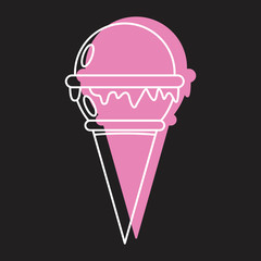 Delicious ice cream doodle icon vector illustration for design and web isolated