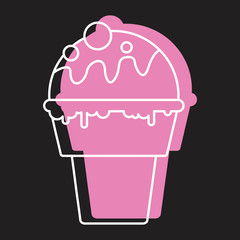 Ice cream doodle icon vector illustration for design and web isolated