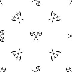 Crossed battle axes pattern seamless black