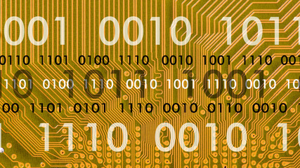 Binärcode über Computer Hauptplatine