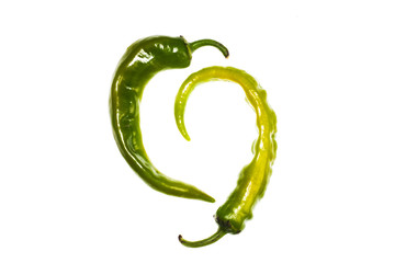 hot, pepper, green, isolated, background, chili, chilli, color, food, fresh, healthy, ingredient, nature, organic, paprika