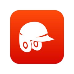 Baseball helmet icon digital red