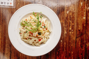 pickled fish roe white sauce Udon