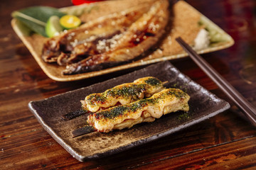 roast fish and chicken