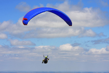 Paraglider flying