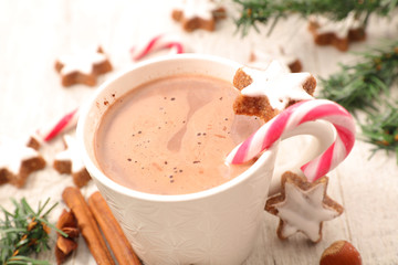 hot milk with chocolate and spices