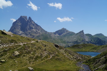 Pyrénées, lac, Gabas ciel, pic, refuges, vaches, animaux, Ossau