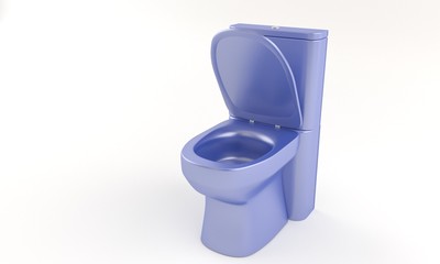 Water blue closet on the white, 3d