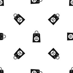 Black Friday shopping bag pattern seamless black