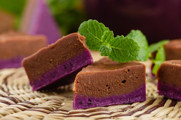 Homemade chocolate and currant fudge