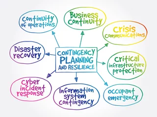 Deurstickers Contingency Planning and Resilience mind map business concept © dizain
